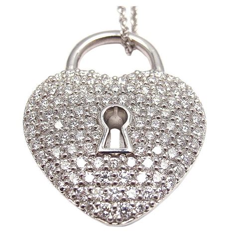 Tiffany and Co. Diamond Lock Pendant For Sale at 1stDibs